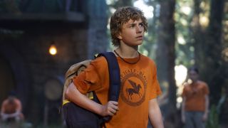 Walker Scobell in Percy Jackson and the Olympians in Camp Half Blood shirt