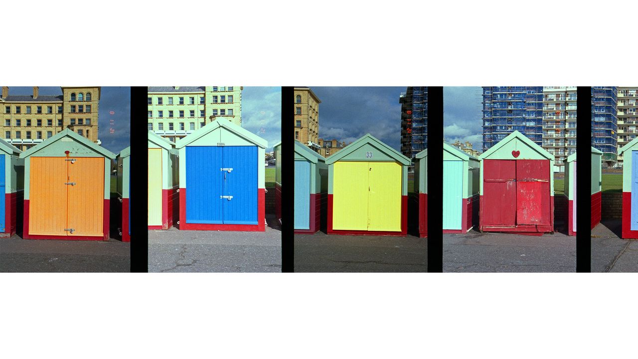 Photo of some beach huts taken on the Kyocera Samurai camera