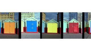 Photo of some beach huts taken on the Kyocera Samurai camera