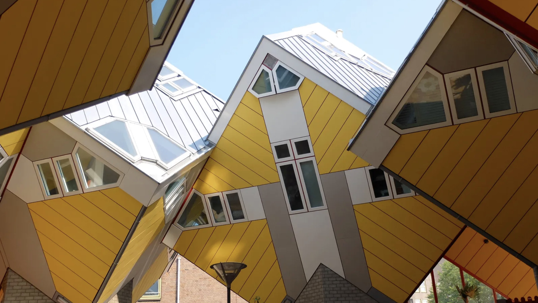 Modernist Travel Guide content, seen here yellow cube houses