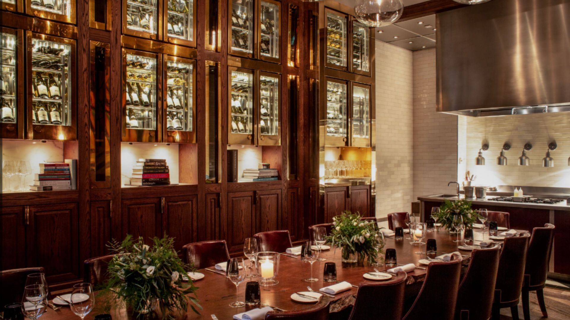 an image of the interior of Kerridge's with a long table in the centre