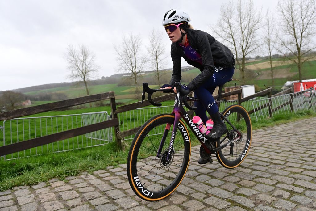 Dutch Demi Vollering of SD Worx pictured during preparations of several teams on the track ahead of the Ronde van Vlaanderen Tour des Flandres Tour of Flanders cycling race Friday 31 March 2023 The 107th edition of the cycling race will take place on Sunday 02 April BELGA PHOTO DIRK WAEM Photo by DIRK WAEM BELGA MAG Belga via AFP Photo by DIRK WAEMBELGA MAGAFP via Getty Images