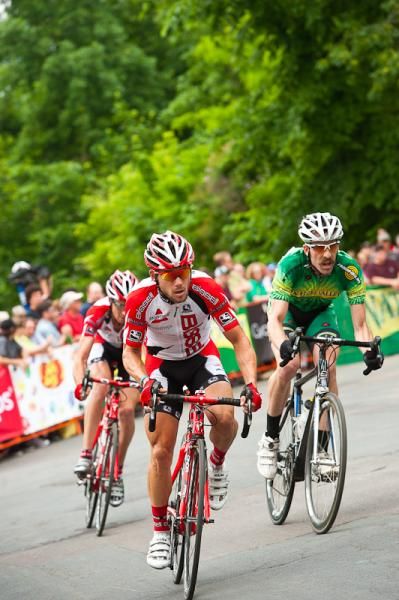 The only break of the day: Andrew Dahlheim and Jeremy Vennell (Bissel Pro Cycling) and Timothy Rugg (NVGP Pro Ride).