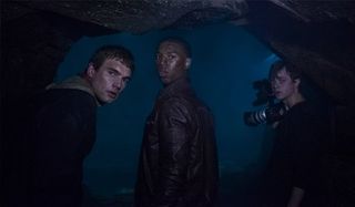 Alex Russell Michael B. Jordan and Dane DeHaan investigating a meteor crash in Chronicle