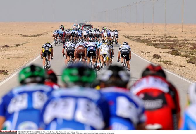 The peloton shattered on stage 5 of the 2010 Tour of Qatar