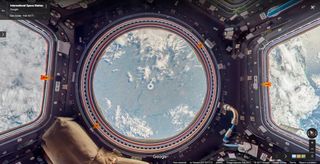 The International Space Station's Cupola observation module as seen through Google Street View.