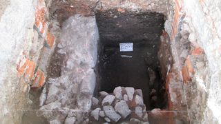 The excavation pit of the Aztec dwelling