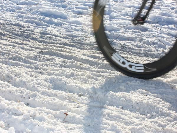 As of Thursday morning, this is what most of the course looked like with hardpacked and choppy snow over completely frozen ground.