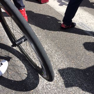 Tony Martin's front prototype tyre with special new compound and GP4000 tread