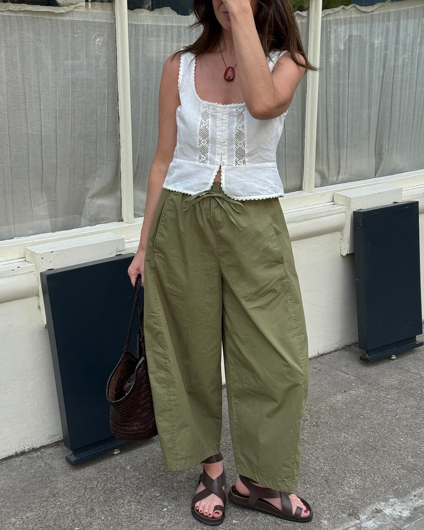 Best ankle strap sandals: @francescasaffari wears ankle strap sandals