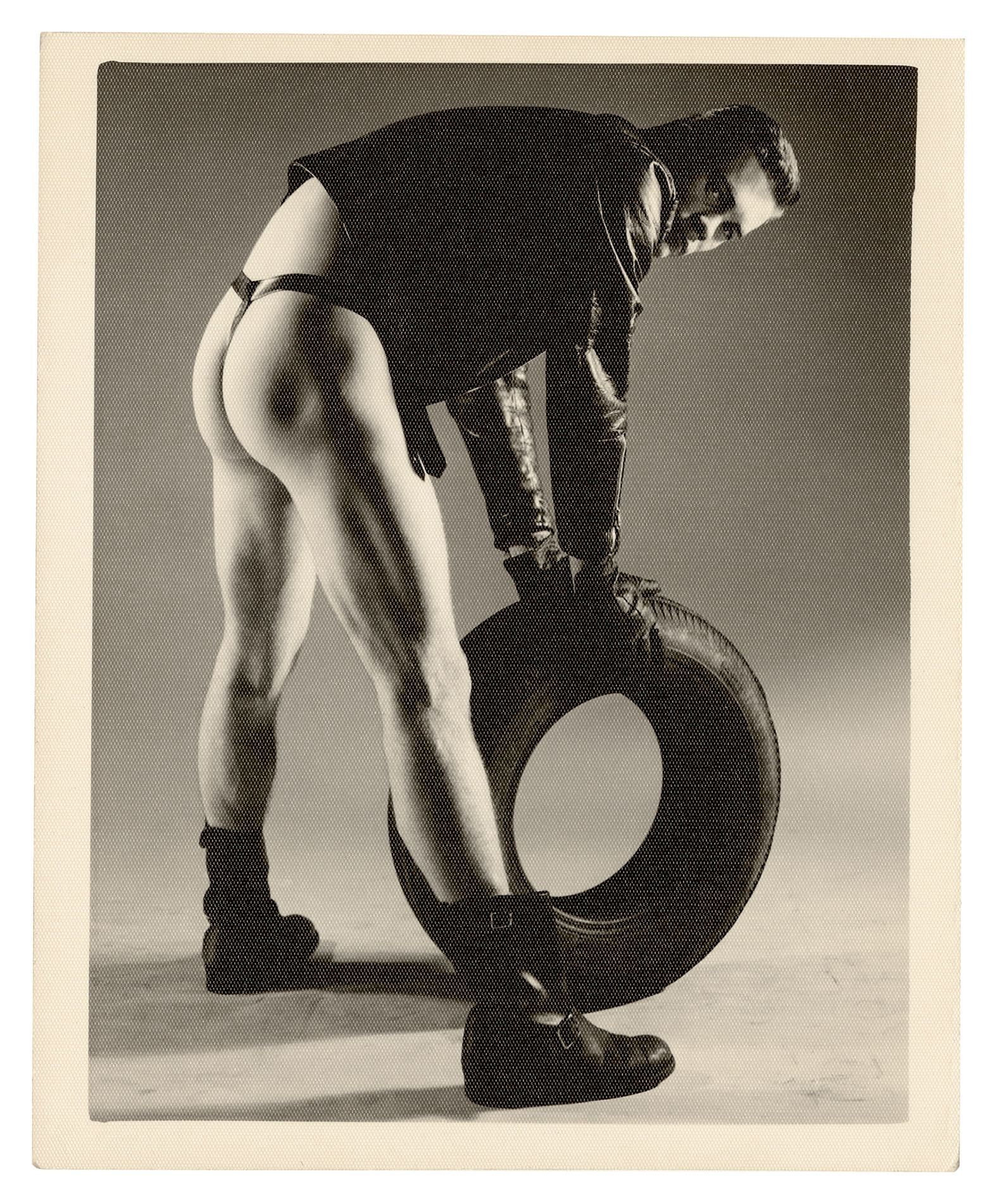 black and white image of naked men