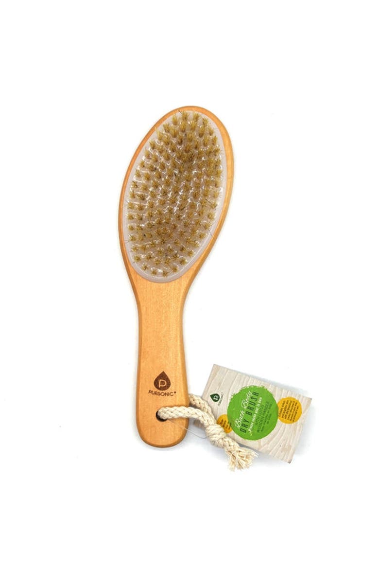 Bath Body Brush With Lotus Wooden Handle