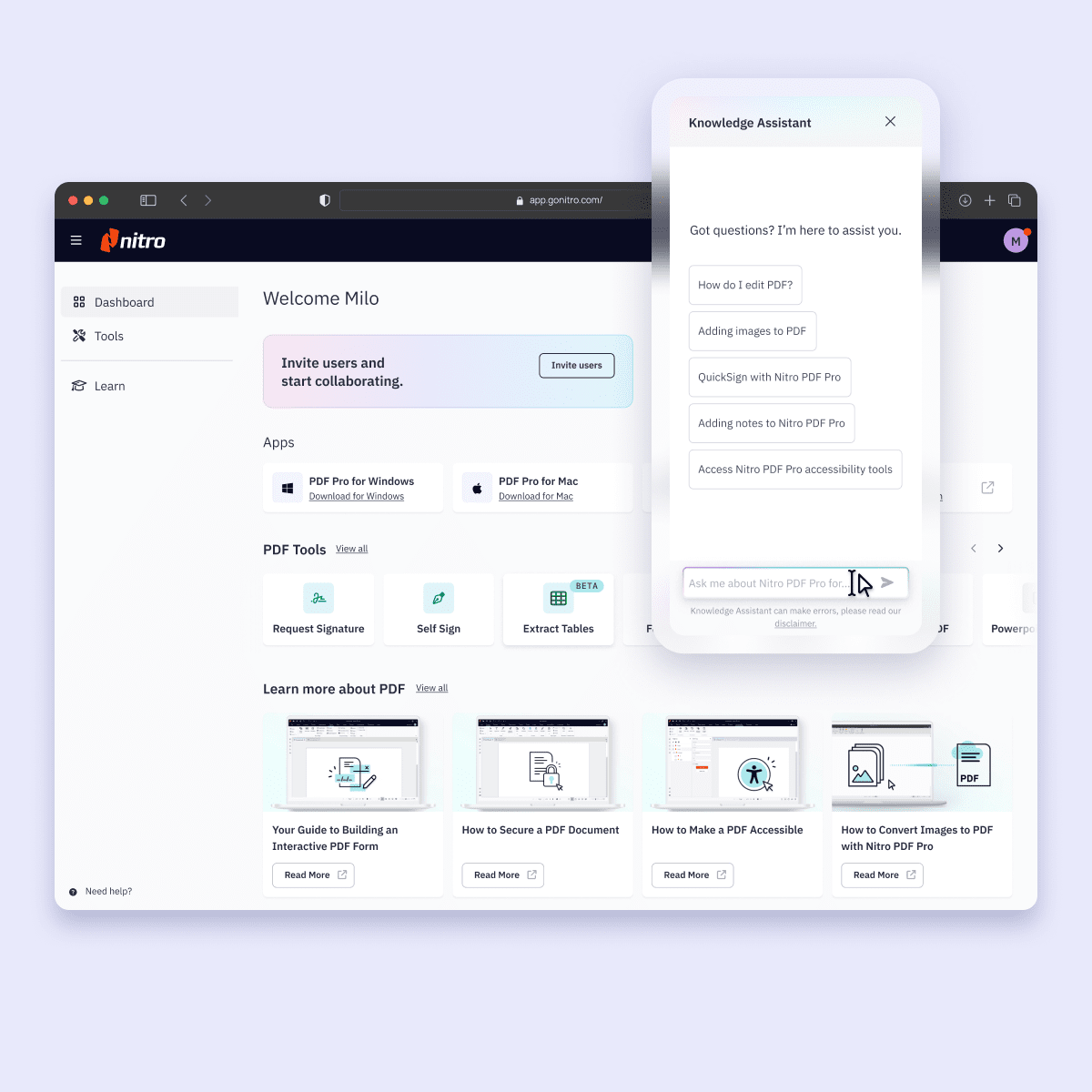 Nitro Knowledge Assistant