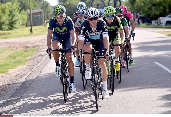 The nine-rider breakaway during the last stage of the Tour de San Luis