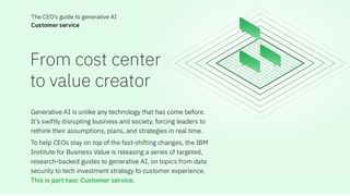 A green whitepaper cover from IBM on how generative AI can impact customer service