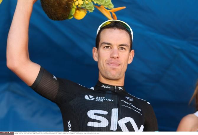 Richie Porte (Team Sky) on the podium after his win