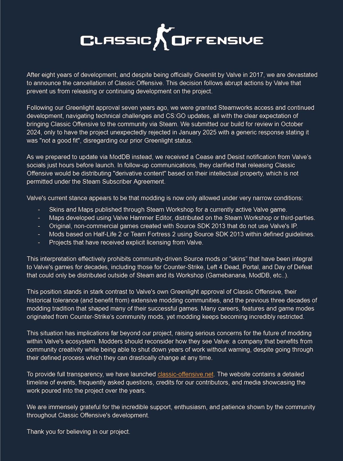 The mod that aimed to recreate Counter-Strike 1.6 in CS:GO is now ...