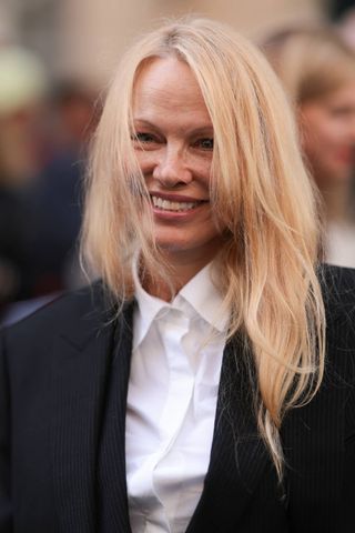 Pamela Anderson at Paris Fashion Week