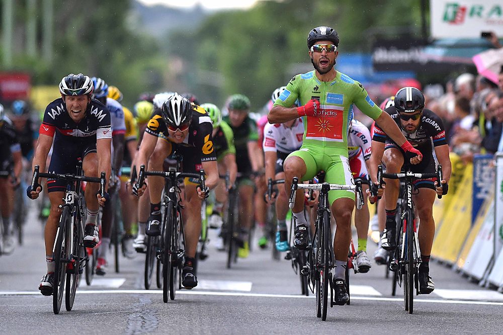 Nacer Bouhanni (Cofidis) sprints to his second win at the Criterium du Dauphine