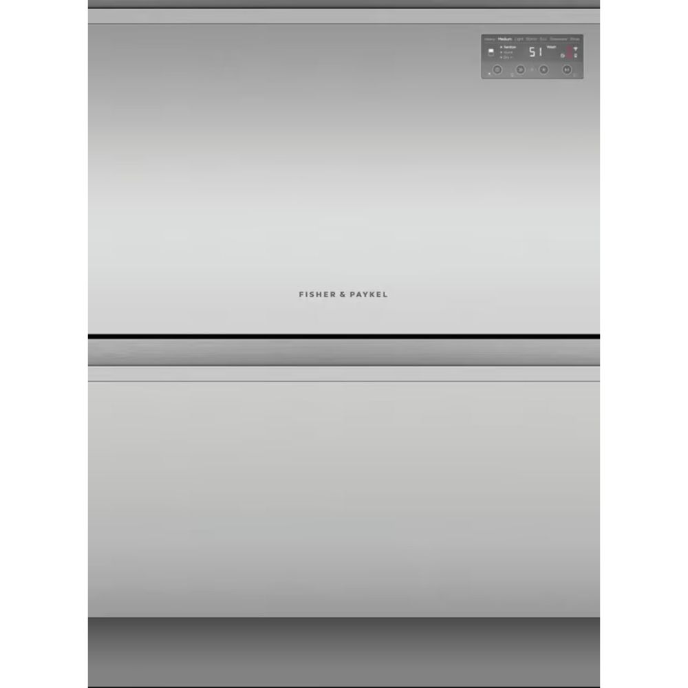 Fisher & Paykel DD60D2HNX9 Integrated Double Dishwasher, Stainless Steel small product cut out on white background