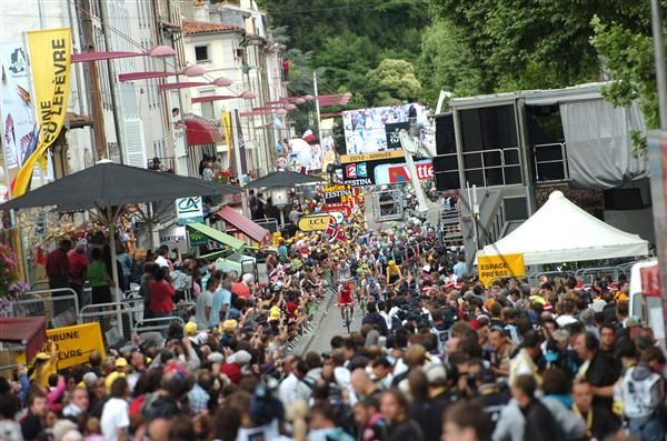 Hundreds of fans lined the streets on stage 14