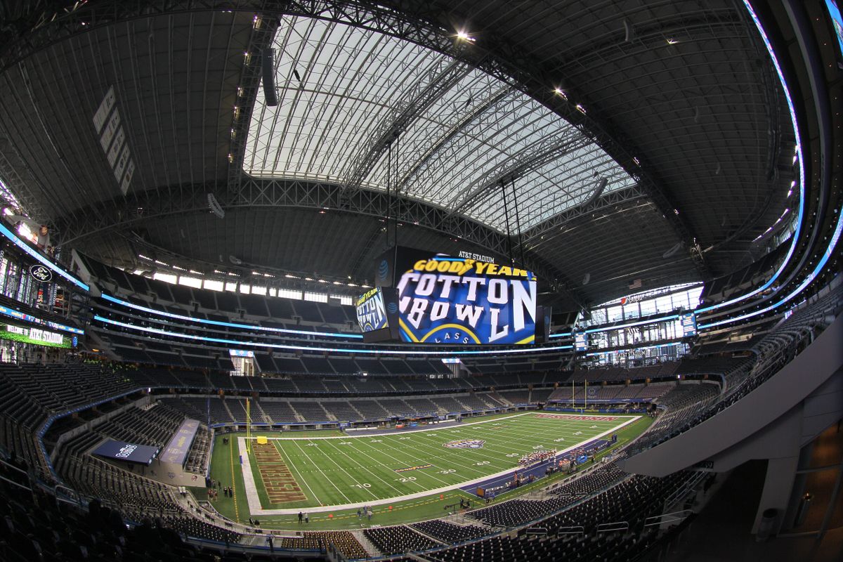 ARLINGTON, TX - JANUARY 02: AT&amp;amp;T Field prior to the NCAA Bowl Game Series Goodyear Cotton Bowl matchup between the Western Michigan Broncos and the Wisconsin Badgers on January 2, 2016 at AT&amp;amp;T Stadium in Arlington, Texas. (Photo by William Purnell/Icon Sportswire via Getty Images)