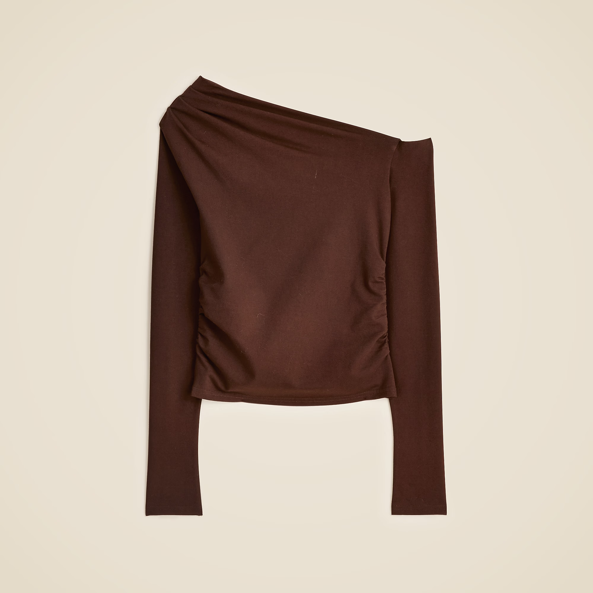 J.Crew, Asymmetrical Off-The-Shoulder Top in Stretch Cotton Blend