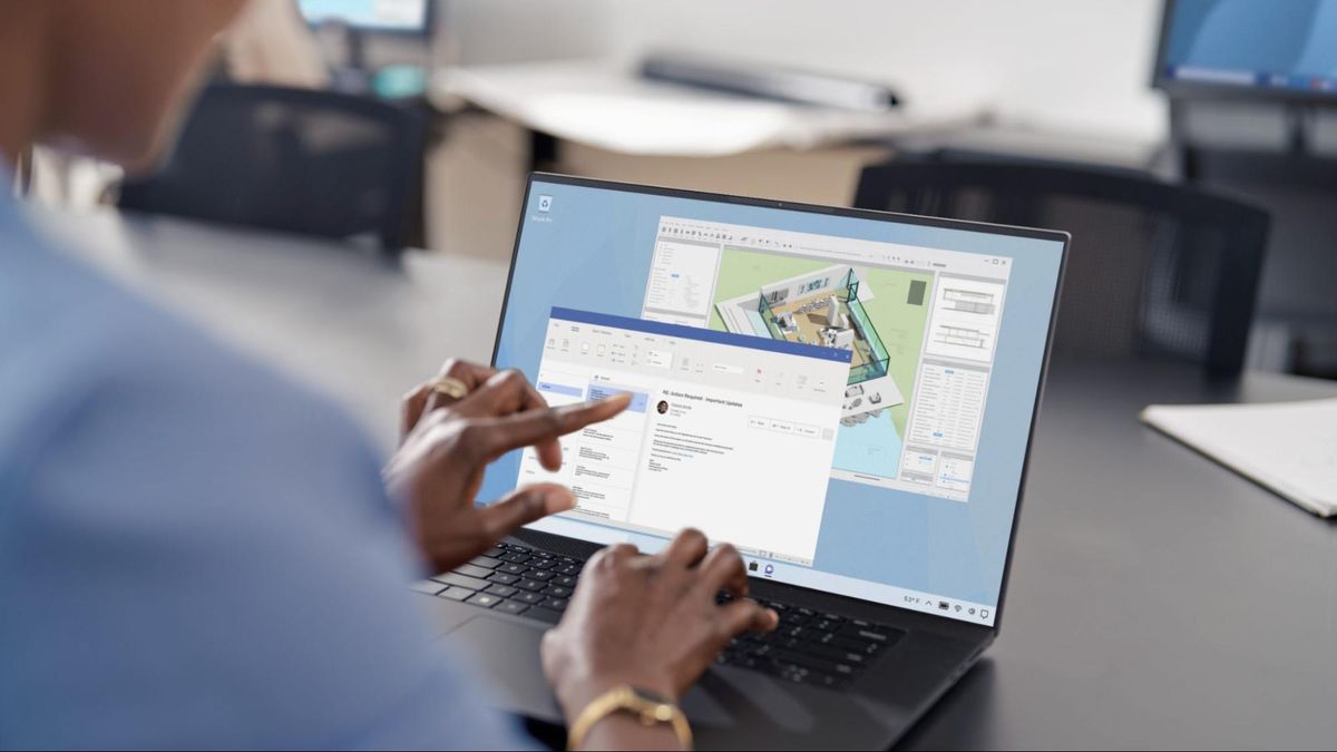 Man working on laptop