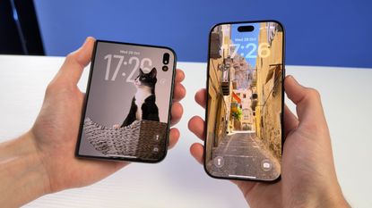 The iPhone Duo and iPhone 18 Pro being held in the hand