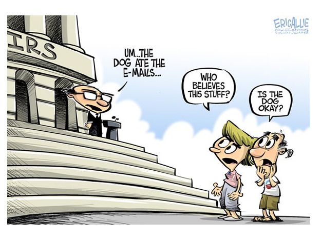 Political cartoon IRS emails