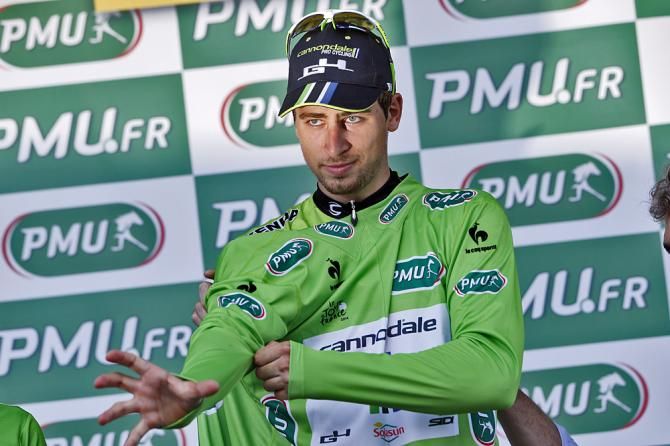 Peter Sagan (Cannondale) wears the green jersey