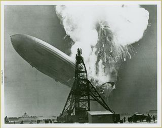 The Hindenburg disaster was captured in this photograph.