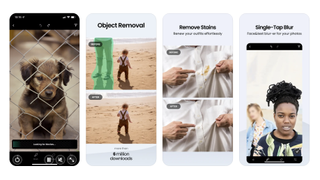 Screenshots of the TouchRetouch app from the Apple App Store