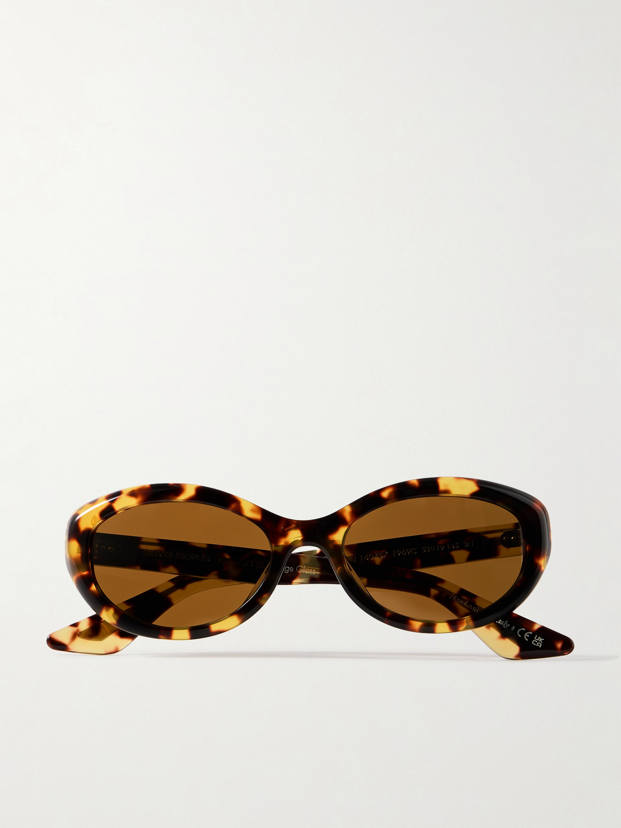 + Khaite 1969 Oval-Frame Tortoiseshell Acetate Sunglasses