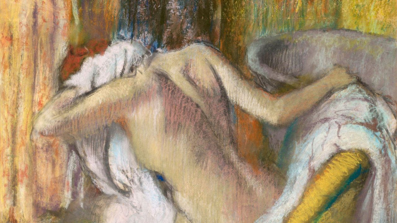 &#039;After the Bath, Woman Drying Herself&#039; by Edgar Degas (1890-1895, detail) 