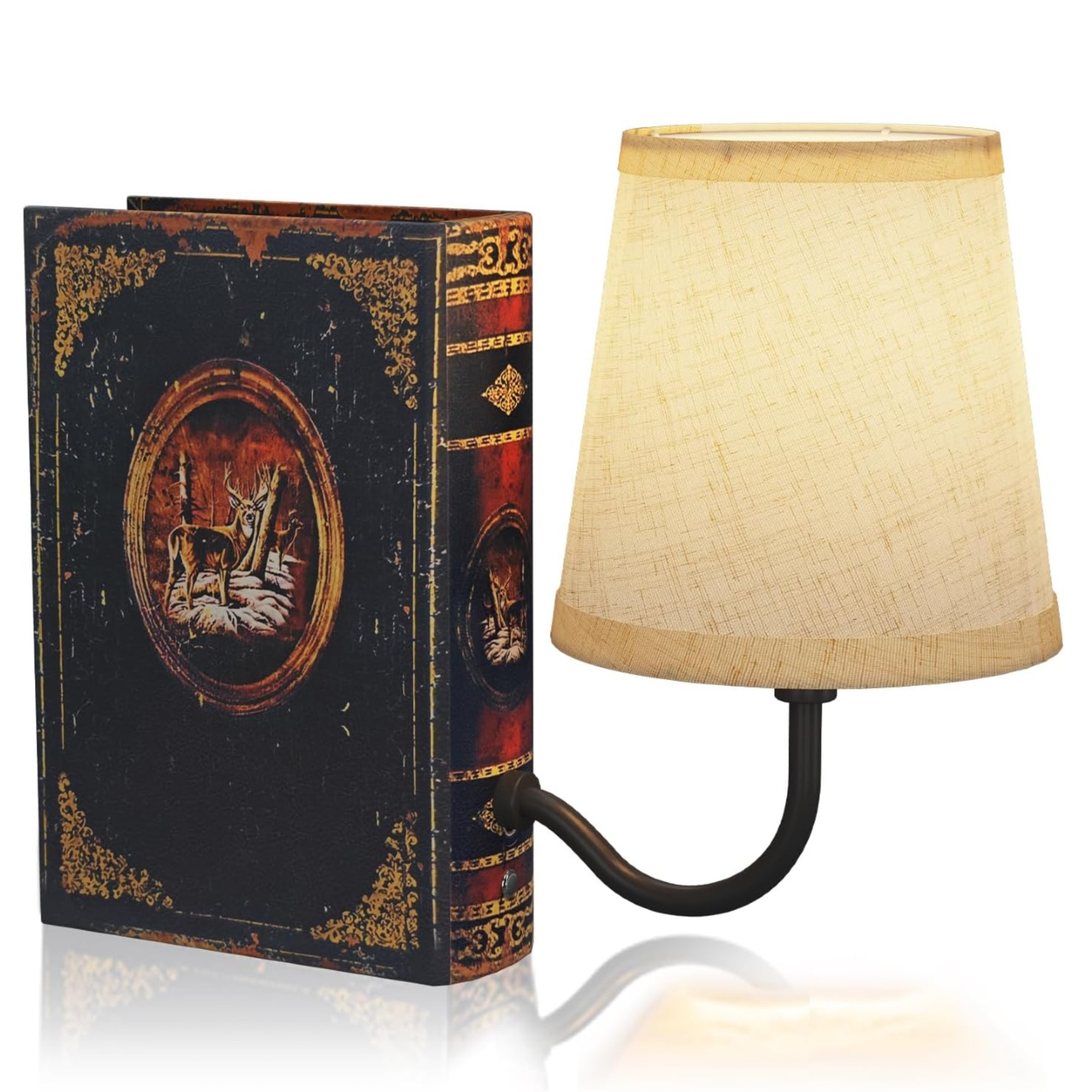 FUNTAPHANTA Vintage Bookshelf Lamp Rechargeable