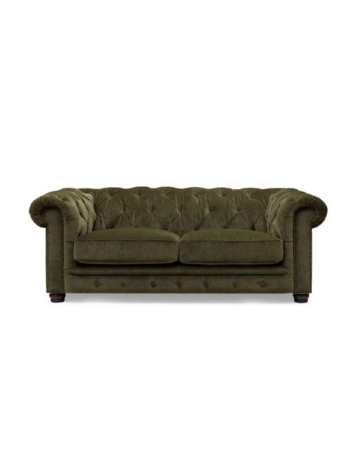 Shackleton 3 Seater Pine Fabric Chesterfield Sofa
