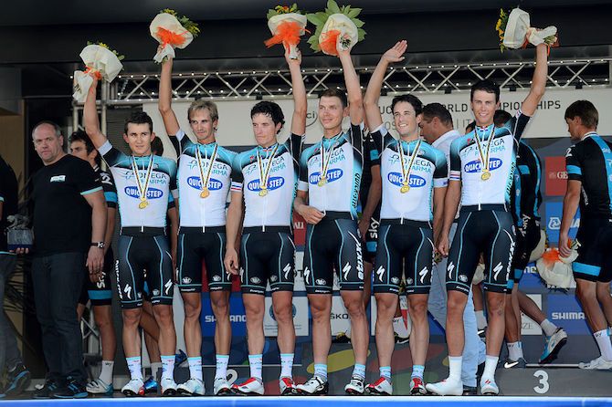 One of Chavanel's proudest moments: winning the 2013 World Championships team time trial with Omega Pharma-Quick Step