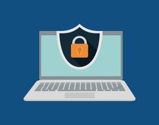 Graphic of a secure laptop