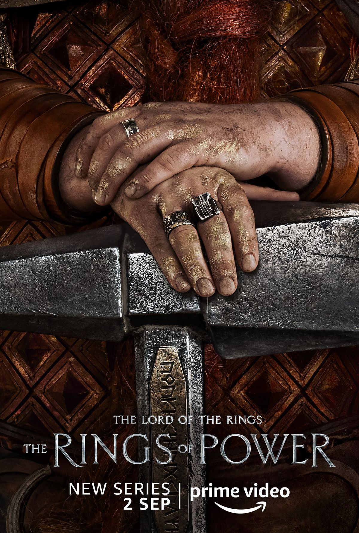A dwarf character poster for Lord of the Rings: The Rings of Power