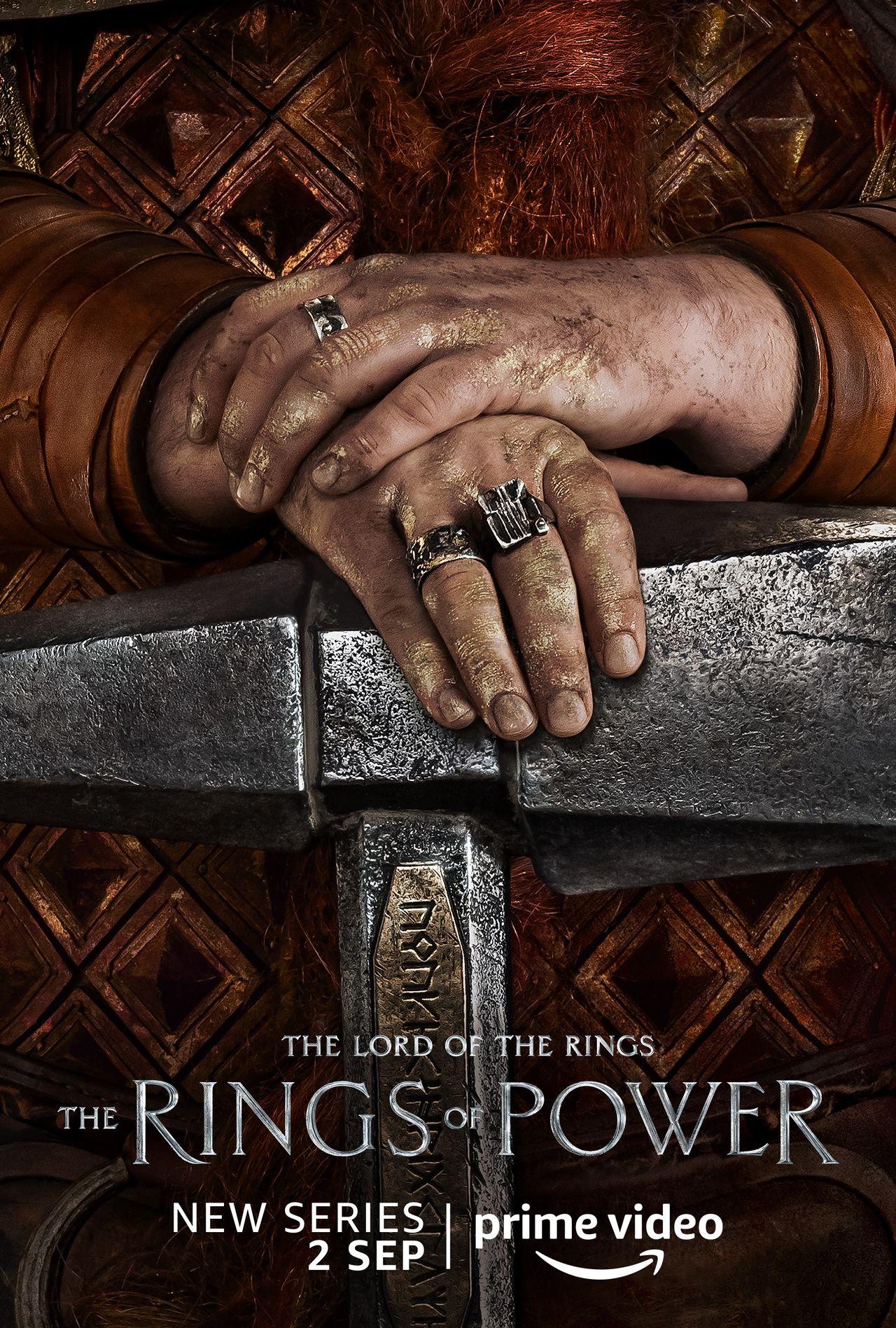 A dwarf character poster for Lord of the Rings: The Rings of Power