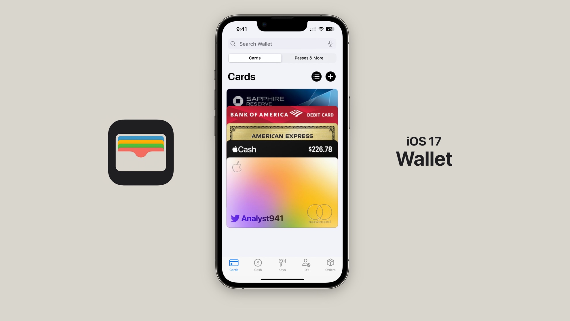 ماکت تغییرات شایعه شده در کیف پول در iOS 17