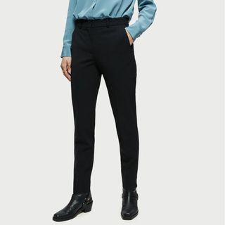 black slim fit italian wool trousers