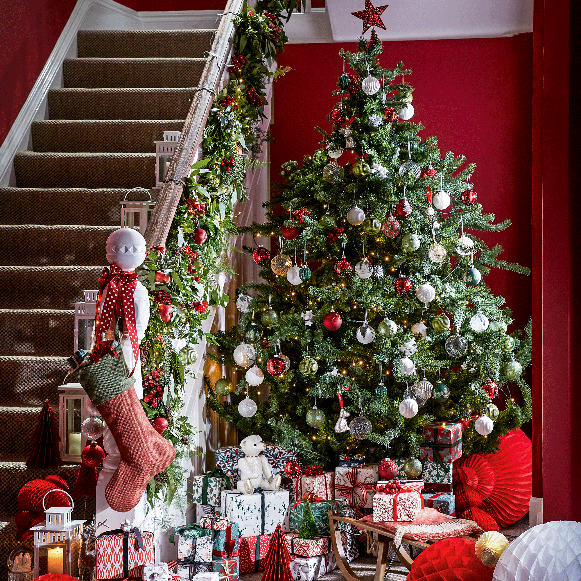 Christmas tree in hallway