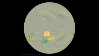 Sunspot region AR3006 was first seen a few days ago and has now rotated to near the center of the sun's visible disk, pointing almost directly at Earth.
