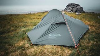 The Mountain Warehouse Backpacker 2 is a low-profile shelter that blends really well into the environment, perfect for stealth camping
