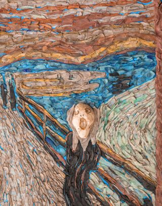 The Scream painting featuring a potato