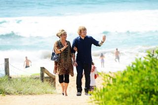 Emily Simons and Ed Sheeran filming in Summer Bay