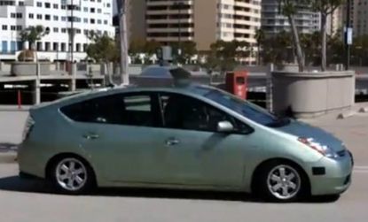 Google debuted its self-driving car this weekend on a closed course in Long Beach, Calif.