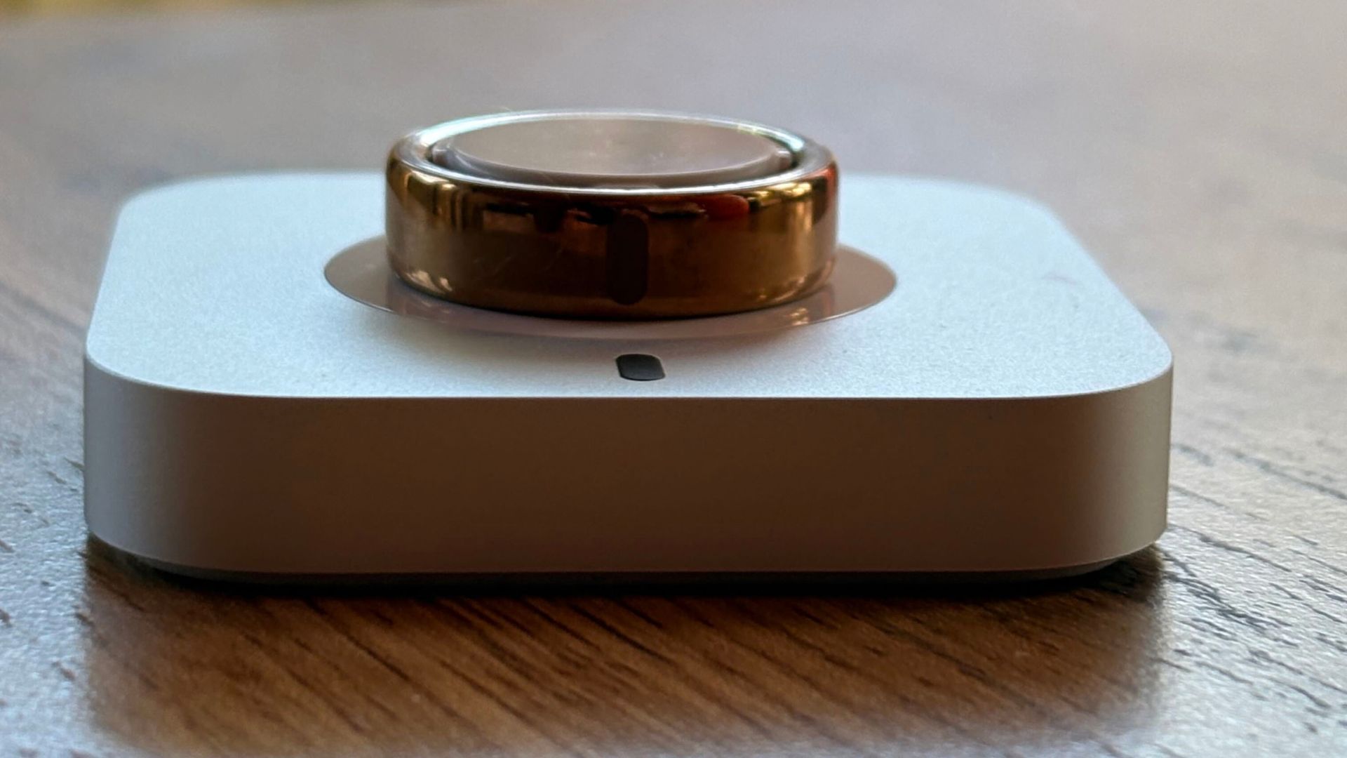 Grace Walsh's Oura Ring 5 sitting on charging platform